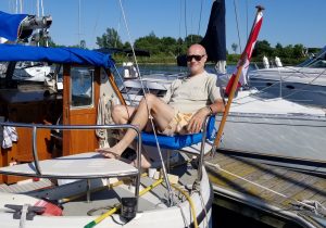 Old man with a sailboat